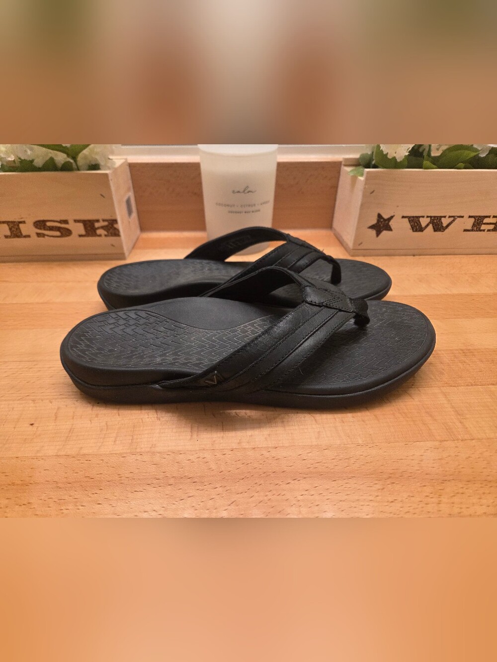 Vionic Men's Tide II Sandals Black Leather Size 11